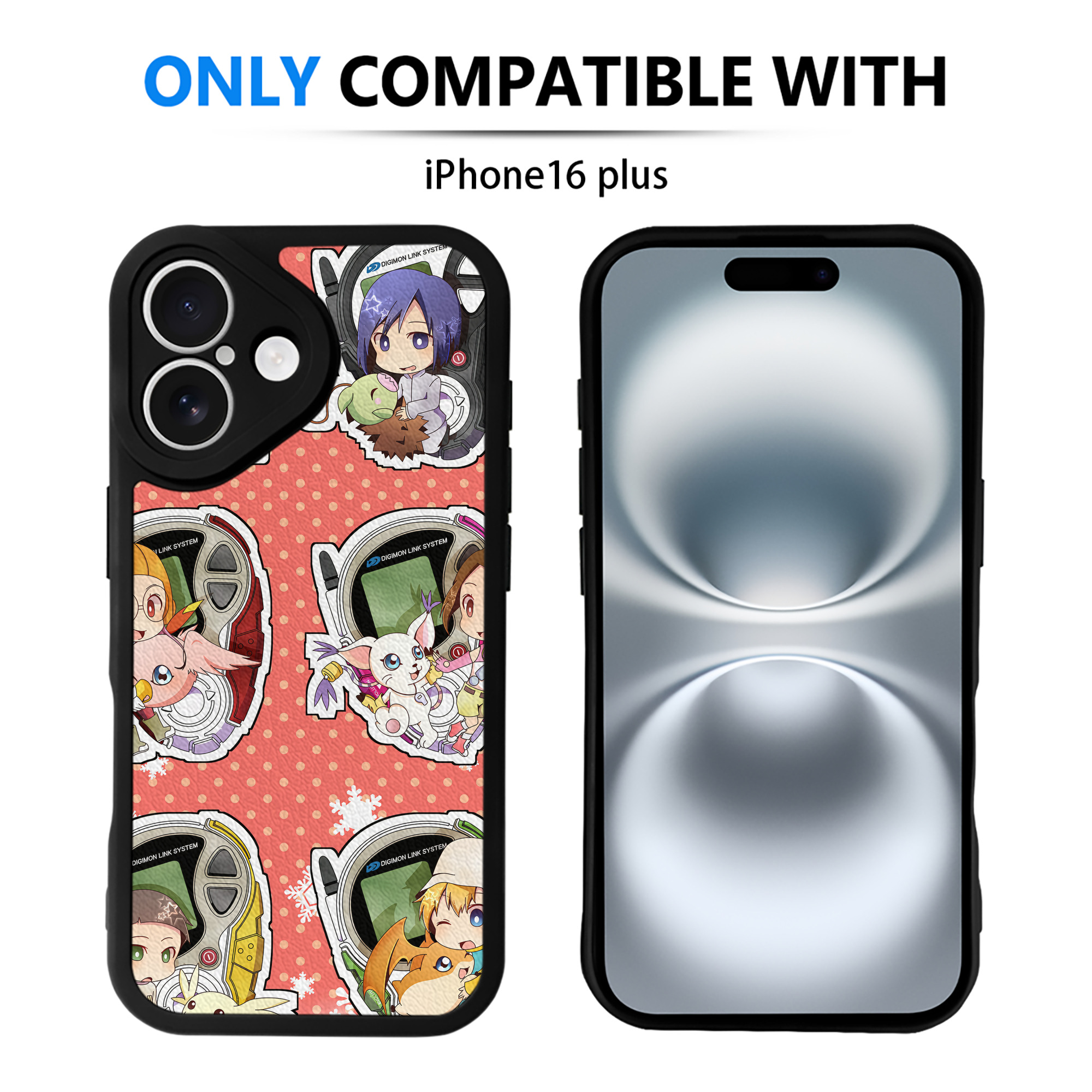 （画像用） Digimon デジタルモンスター/デジモン 【iPhone 16シリーズ対応】シリコンスマホケース（レザー調） 材質：シリコン